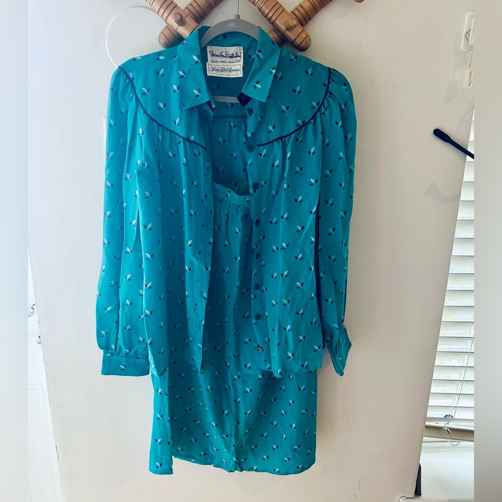 Vintage 1980s DVF Silk Skirt Set